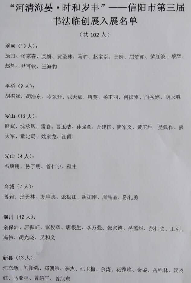 “河清海晏·时和岁丰”——信阳市第三届书法临创展评审工作圆满结束
