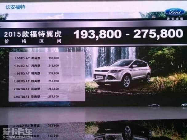 2015款长安福特翼虎上市 售价19.38万起