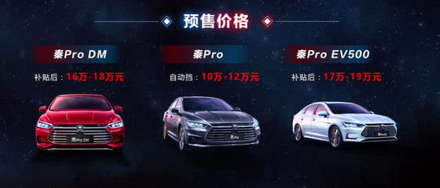 比亚迪秦Pro开启预售 16万可拥有5.9S加速