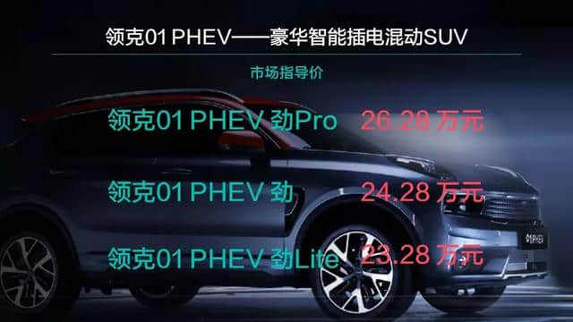 斯威G01公布预售价；领克01 PHEV正式开卖