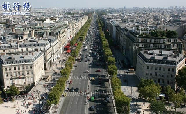 世界上十大著名林荫大道，巴黎香榭丽舍大街林荫大道是世界上最伟大的城市奇观之一