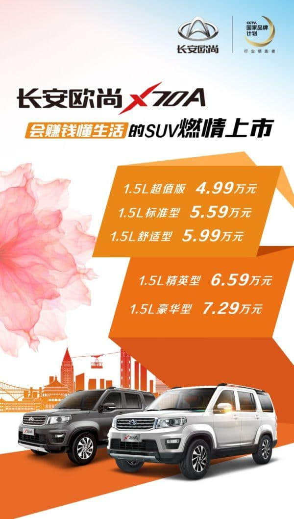 小MPV终结者长安欧尚X70A，7座大空间新车售价：4.99-7.29万元