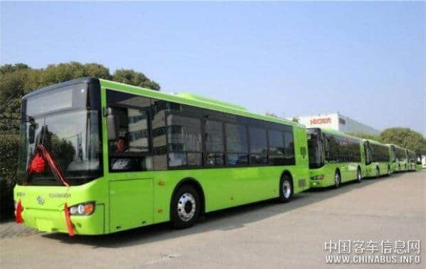 首批10辆海格纯电动公交车发往韩国