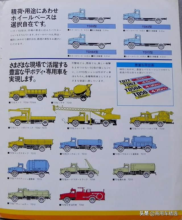 最经典的日系长头 五十铃TD系列卡车日文原版资料样本